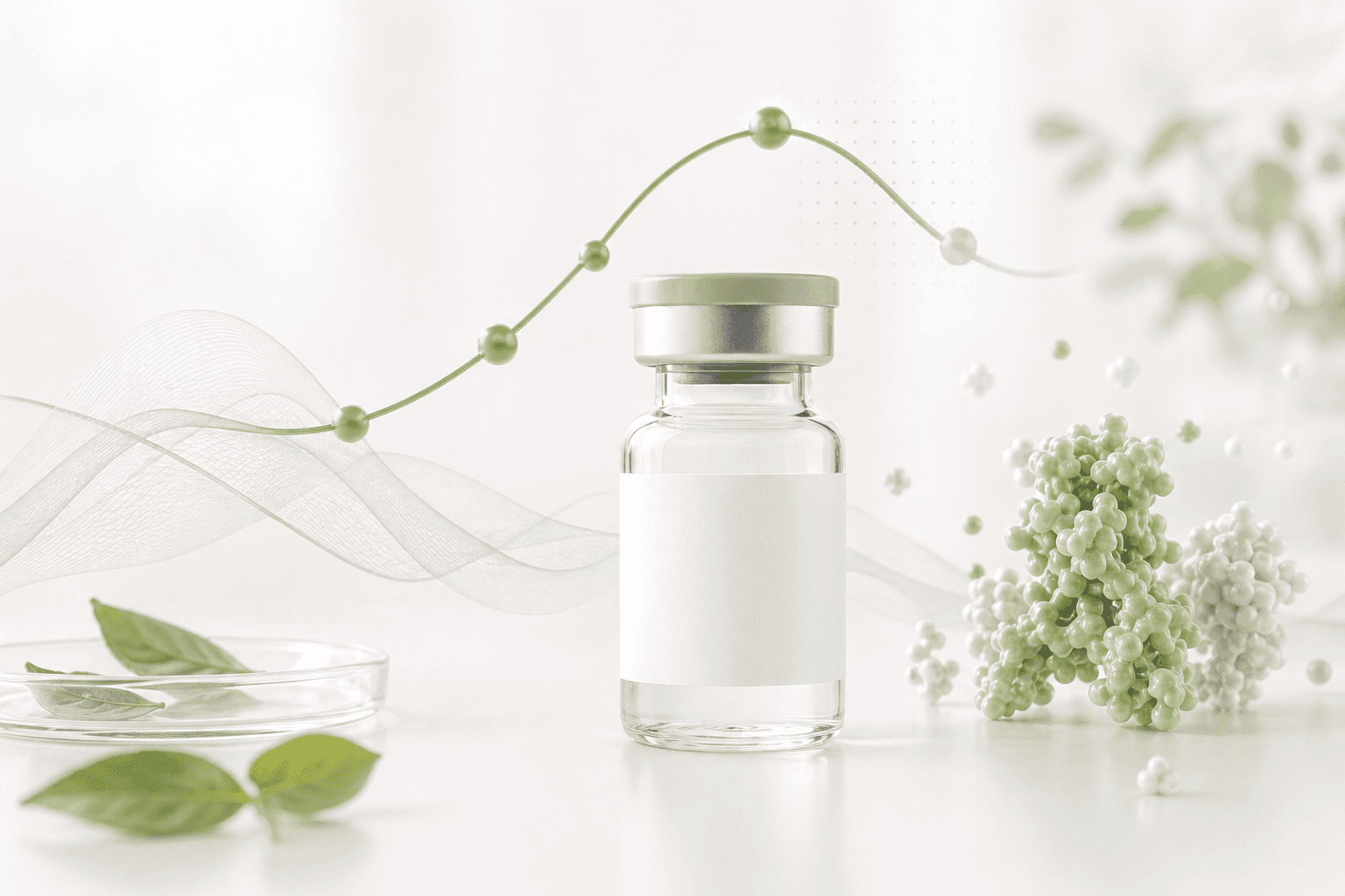 Aesthetic semaglutide peptide vial visual