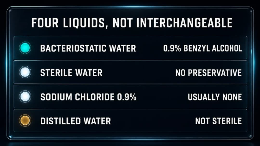 Comparison: four liquids that are not interchangeable