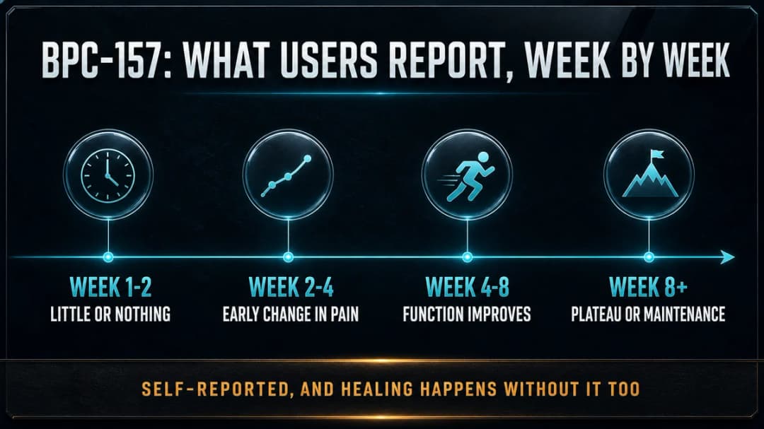 Timeline: what BPC-157 users report week by week