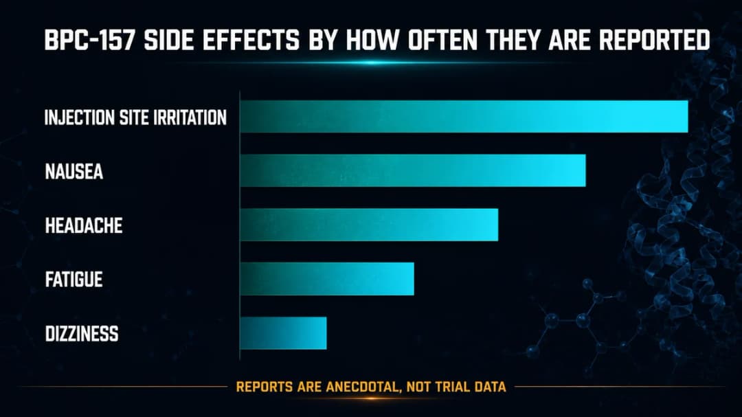 Chart: BPC-157 side effects by how often they are reported
