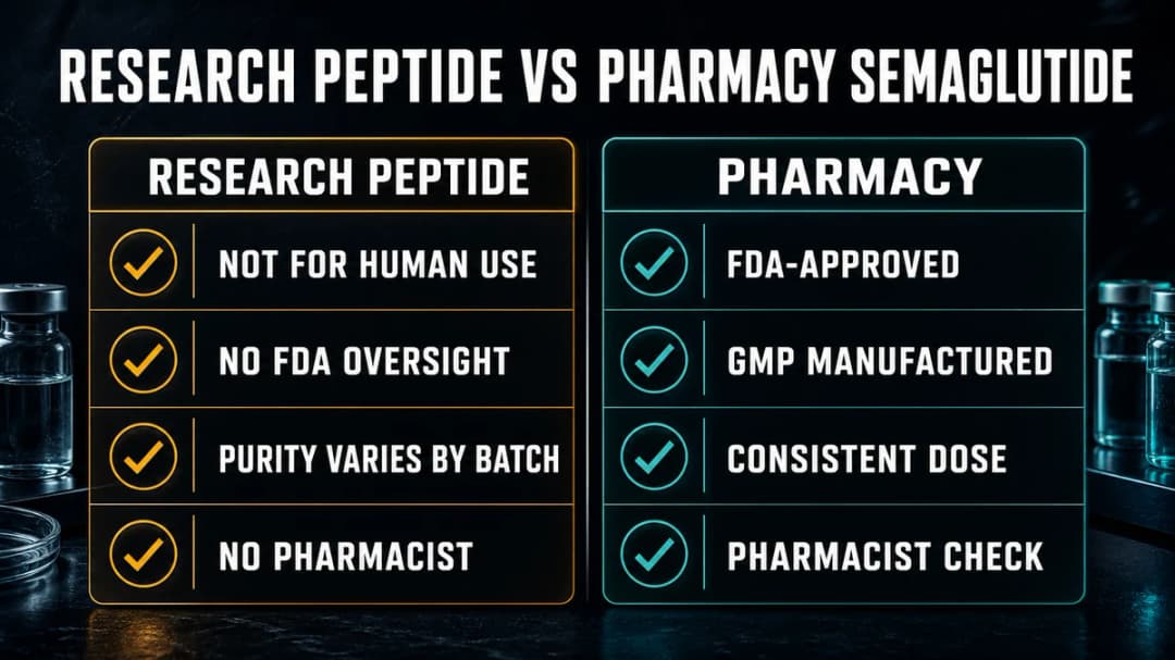 Comparison: research peptide semaglutide versus pharmacy semaglutide