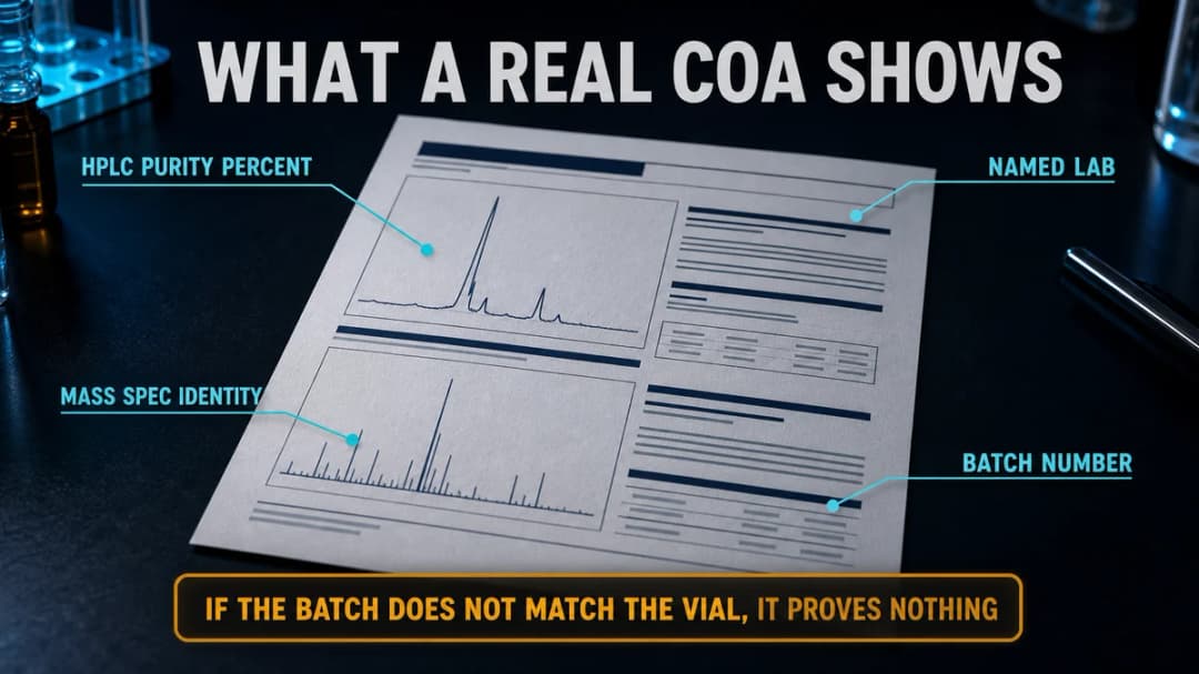 Diagram: what a real batch certificate of analysis shows
