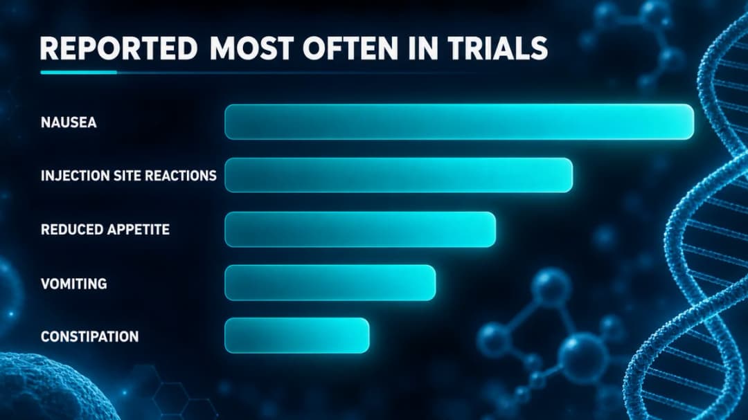 Chart: cagrilintide side effects reported most often in trials