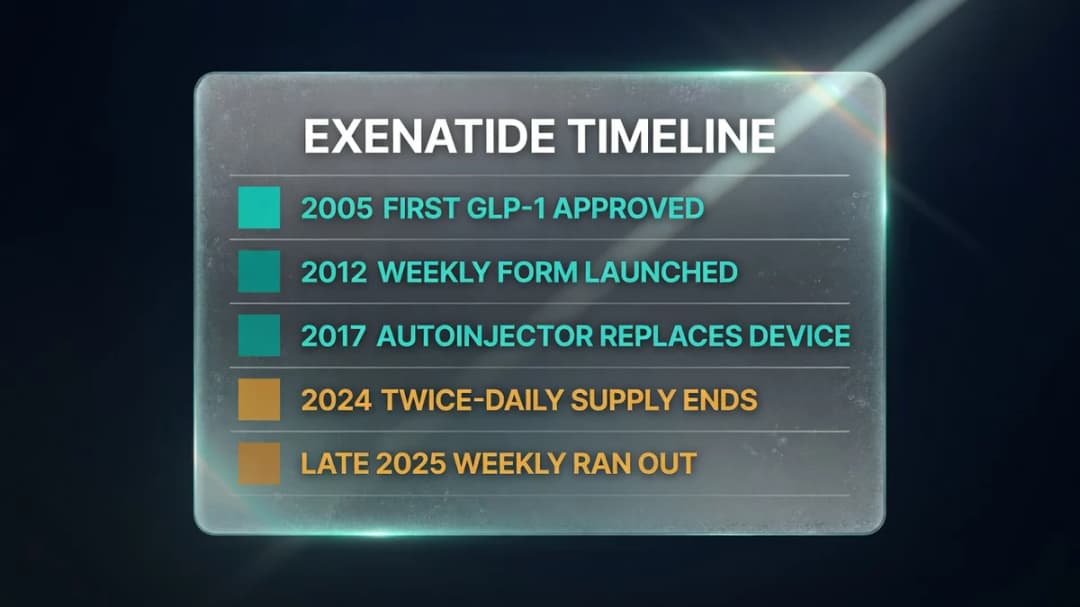 Timeline: the exenatide approval and discontinuation timeline