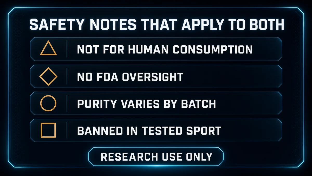 Card: safety notes that apply to both peptides
