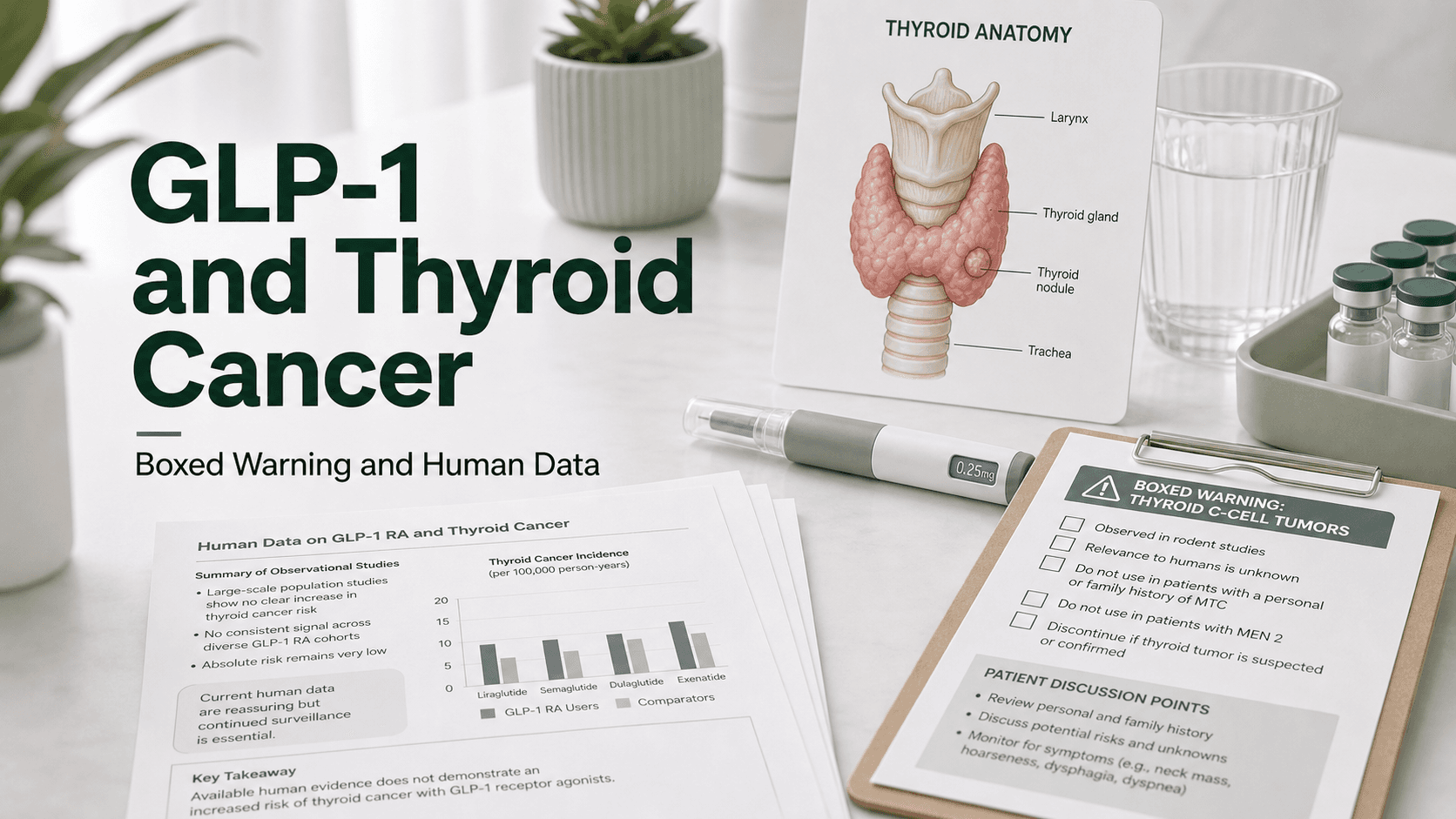GLP-1 and Thyroid Cancer: The Boxed Warning, the Rat Study, and What the Human Data Actually Show (2026)