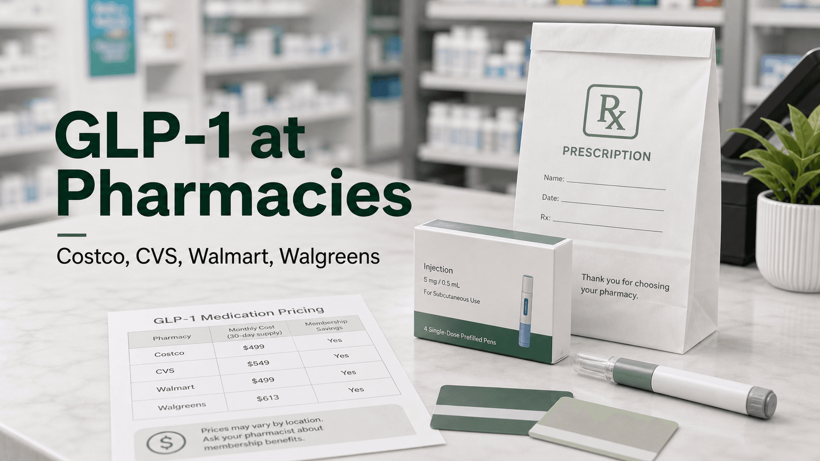 GLP-1 at Costco, CVS, Walmart, and Walgreens: A 2026 Pharmacy Pricing Map article visual