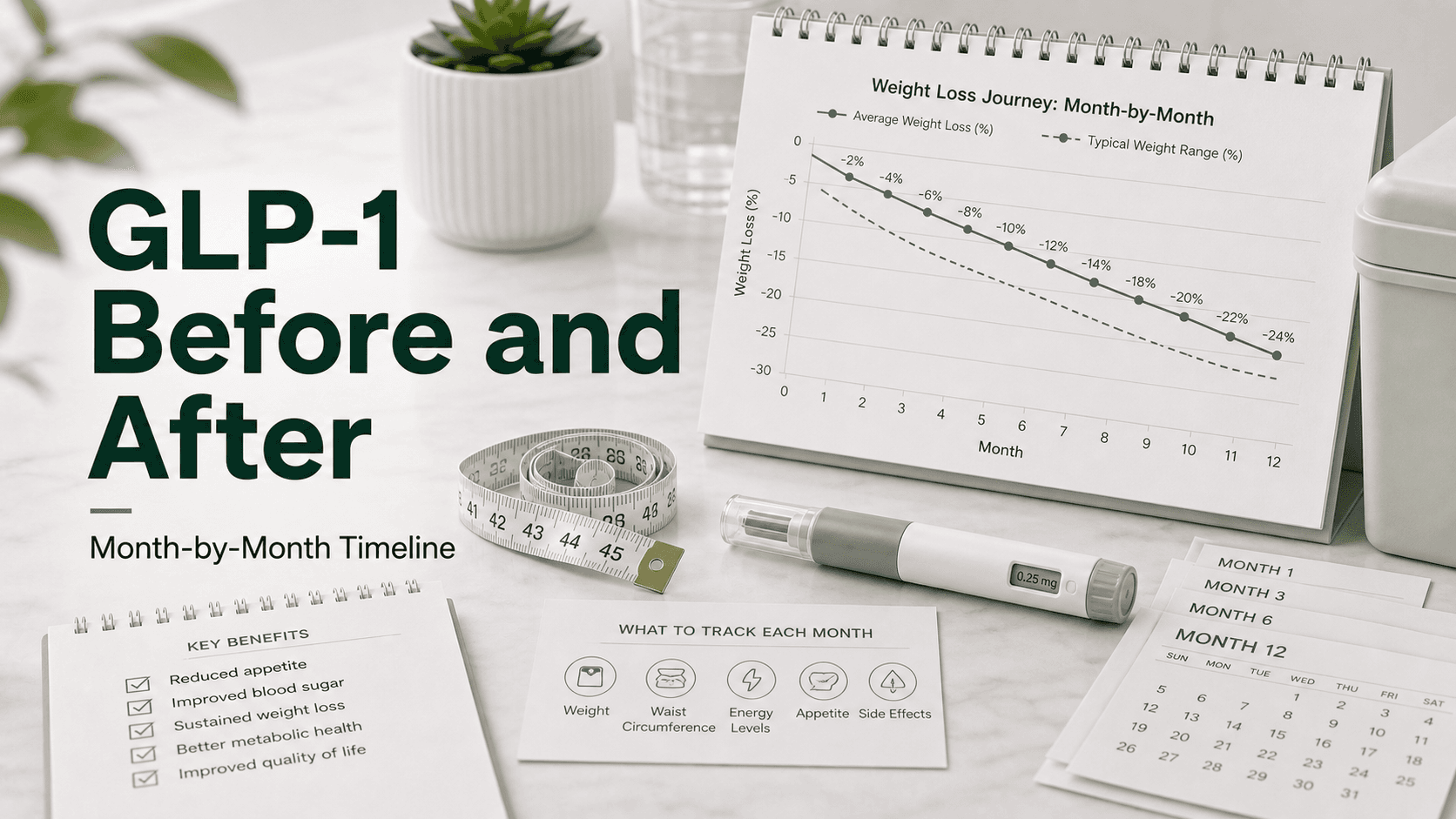 GLP-1 Before and After: Month-by-Month Weight Loss Timeline (Real Data) article visual