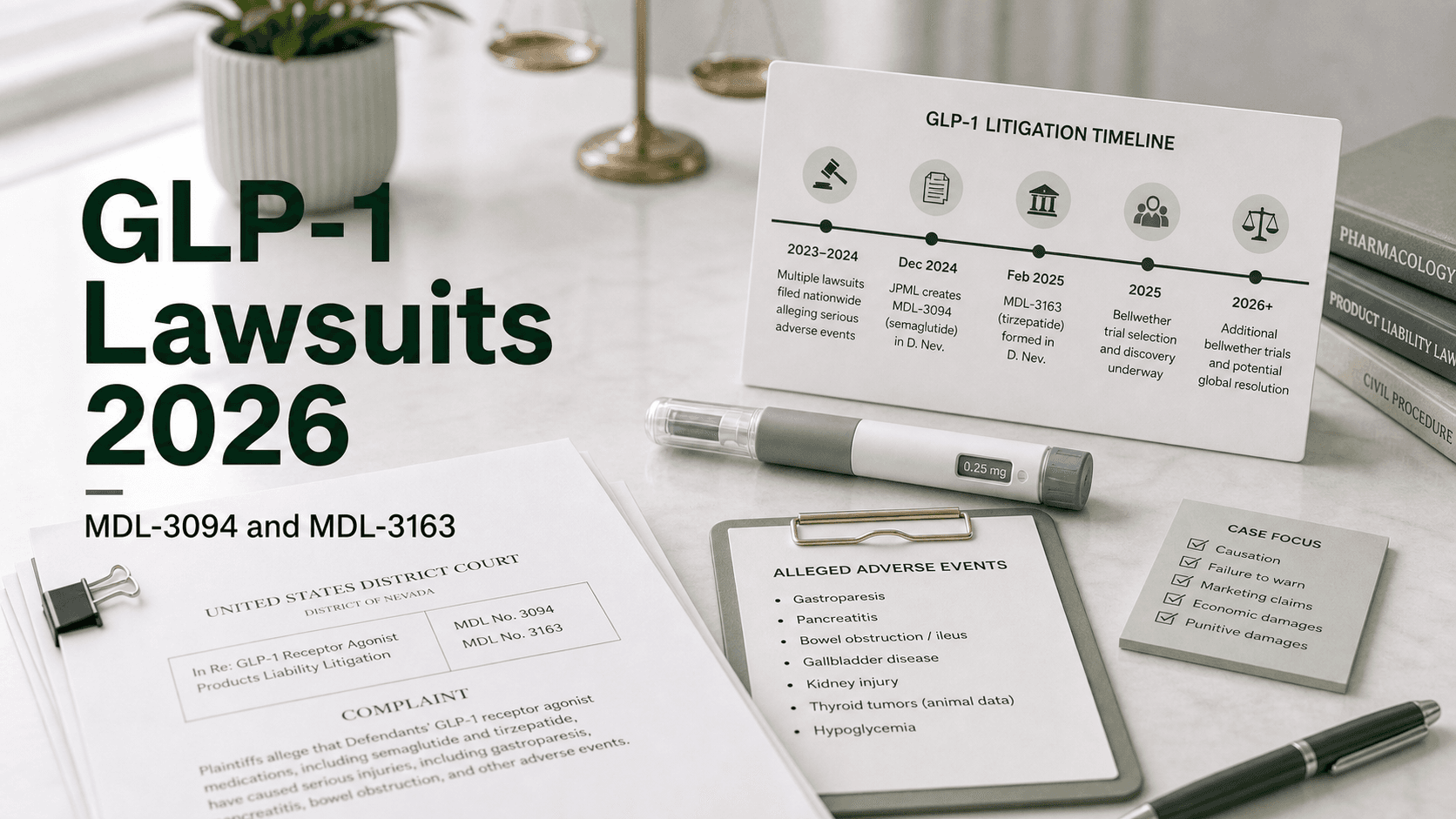 GLP-1 Lawsuits 2026: Where MDL-3094 and MDL-3163 Stand Today