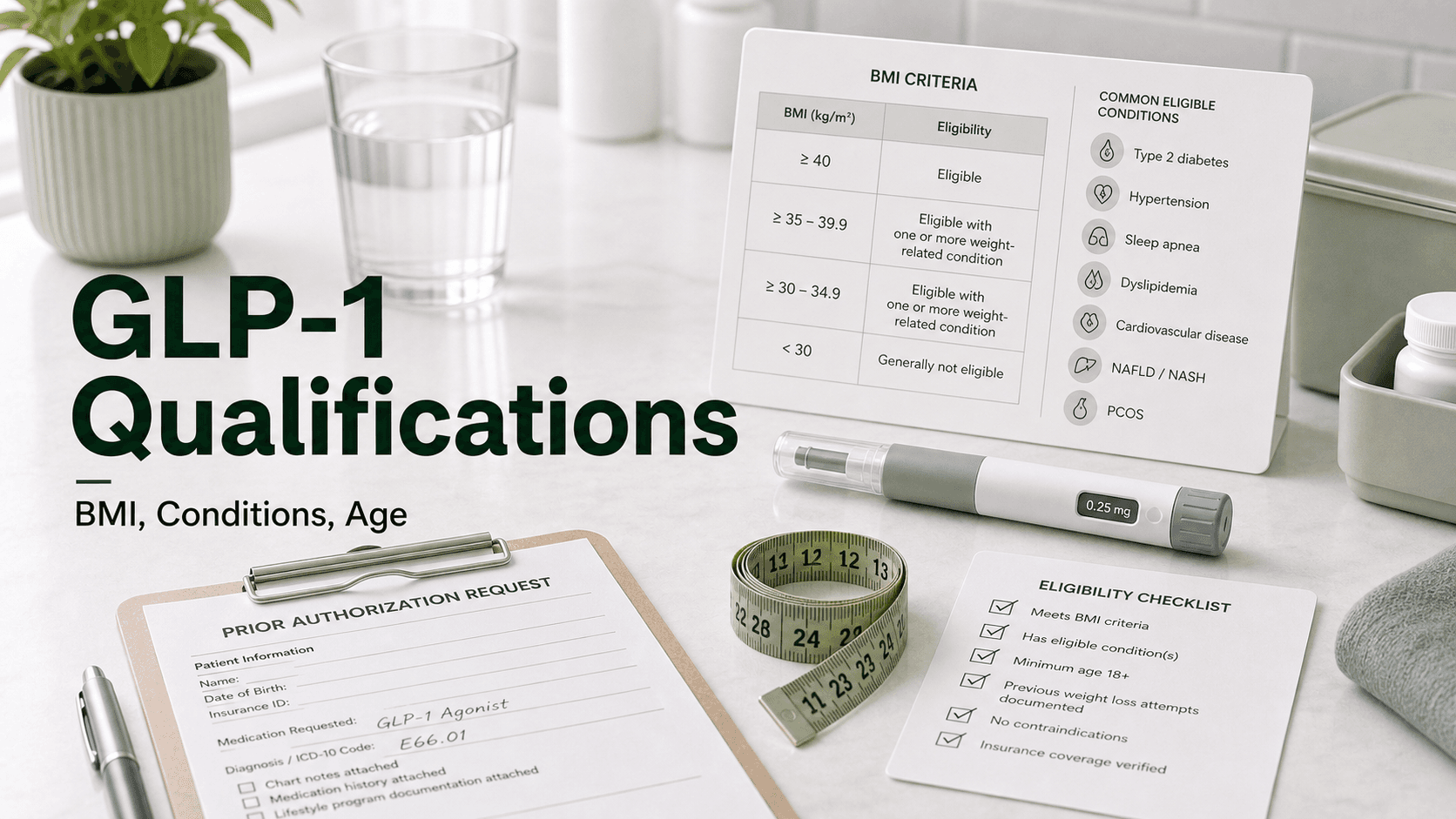 GLP-1 Qualifications: Who Actually Qualifies in 2026 (BMI, Conditions, Age) article visual
