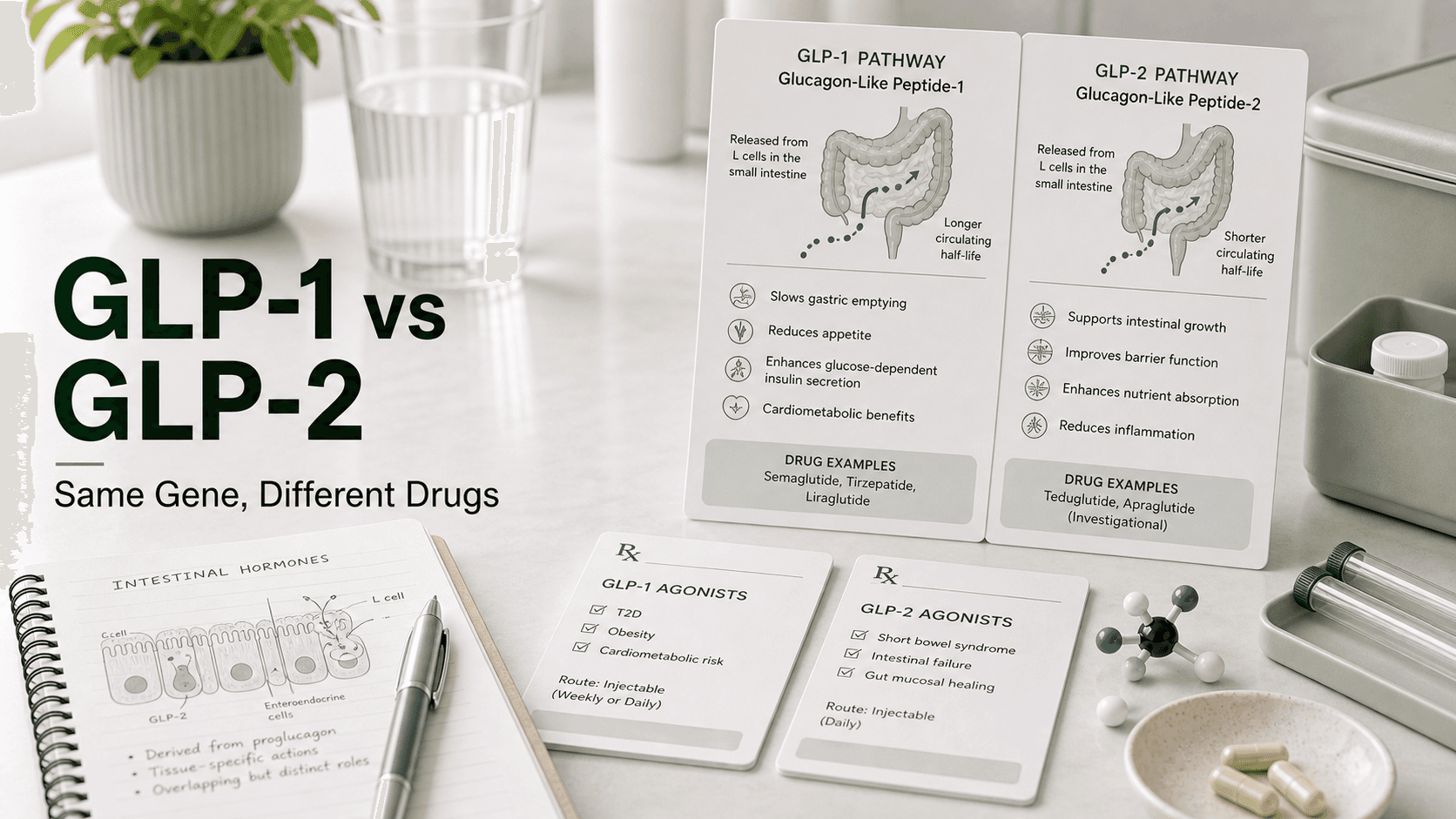 GLP-1 vs GLP-2: Same Gene, Two Completely Different Drug Classes