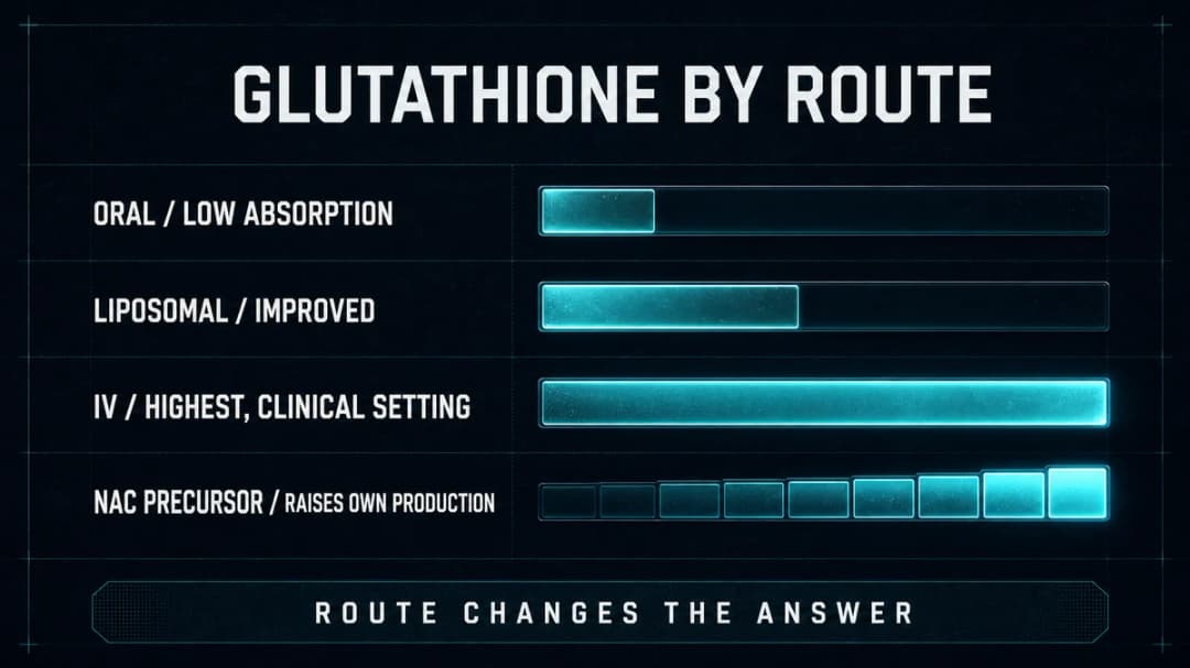 Chart: glutathione bioavailability by route