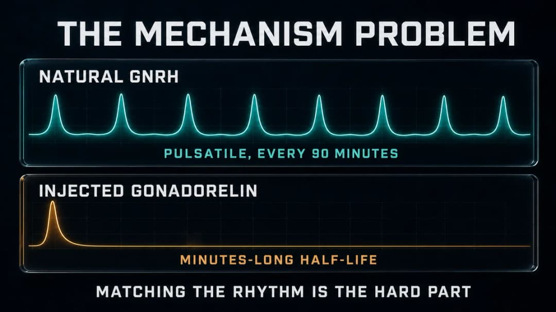 Diagram: the gonadorelin half-life problem