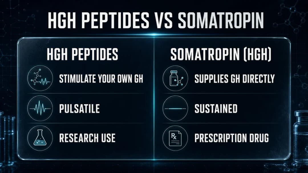 Chart: HGH peptides compared with somatropin