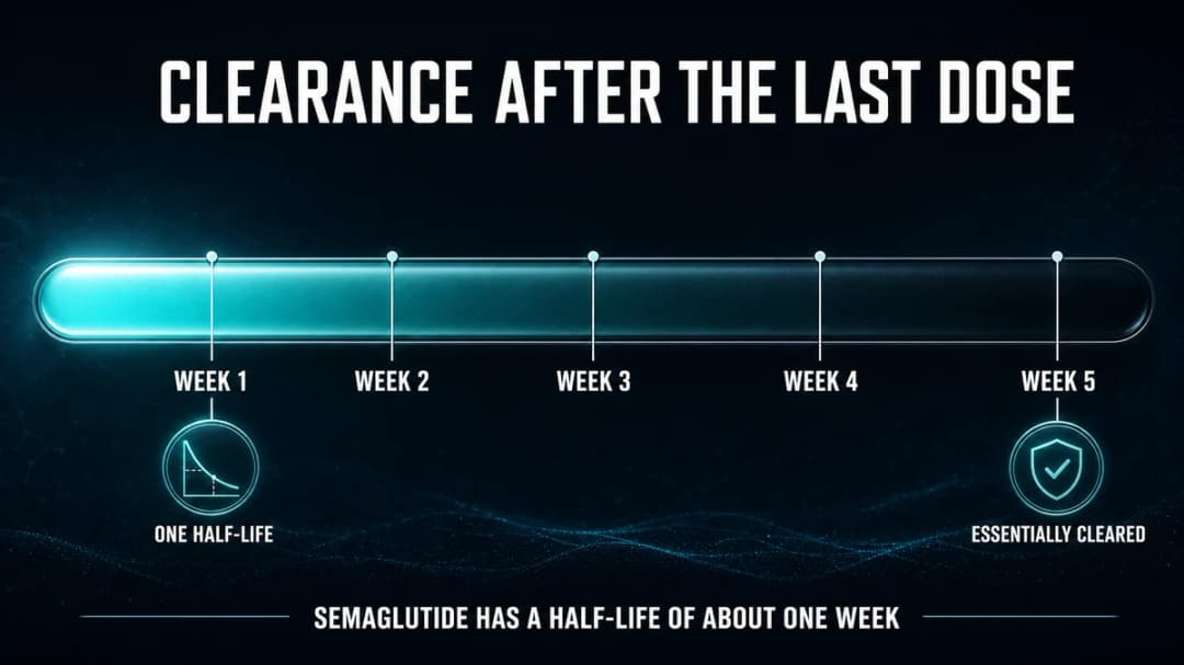 Timeline: semaglutide clearance after the last dose