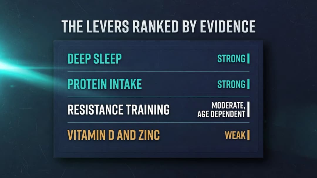 Card: the IGF-1 levers ranked by evidence