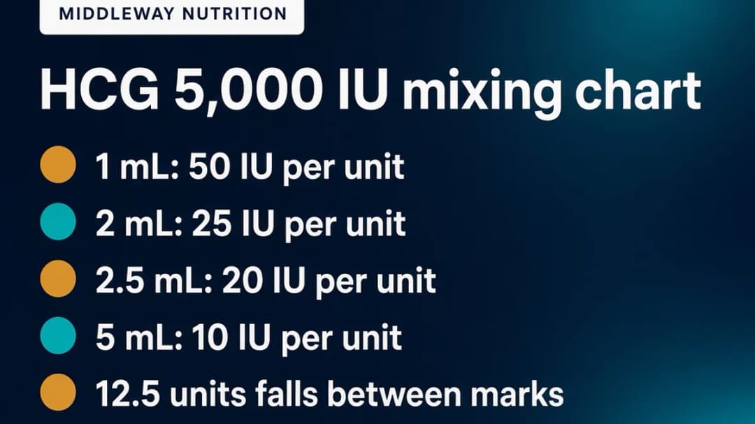 Data card: HCG 5,000 IU vial mixing chart in IU per unit