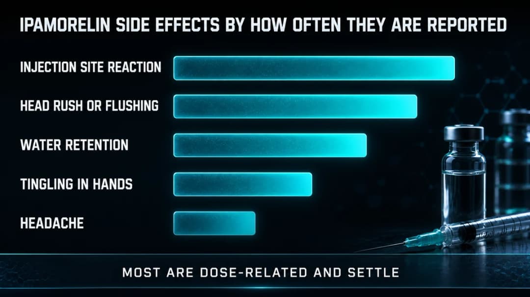 Chart: ipamorelin side effects by how often they are reported