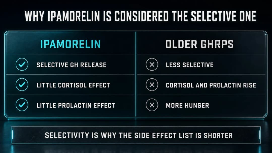 Comparison: why ipamorelin is considered the selective GH peptide