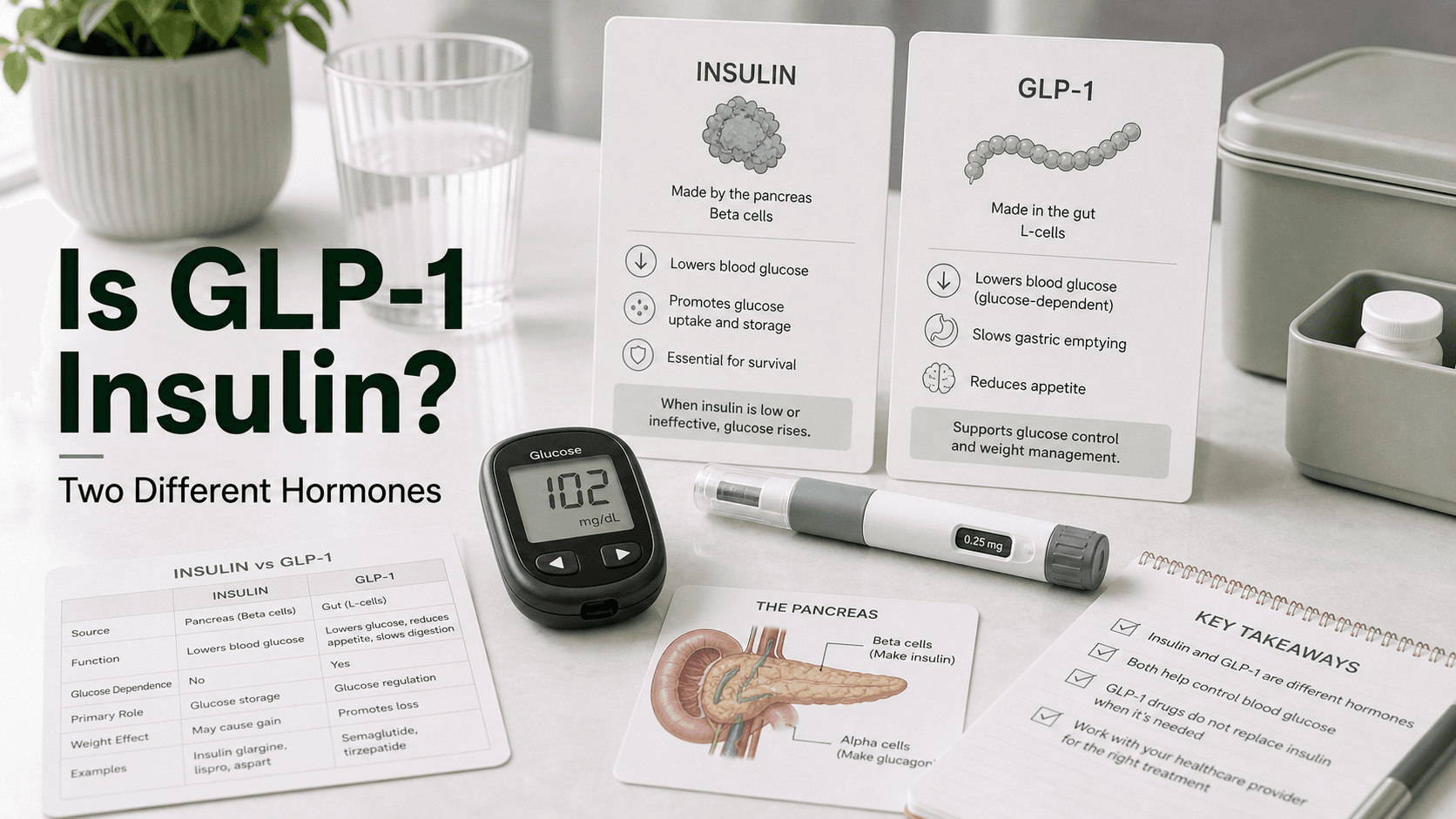 Is GLP-1 Insulin? No — They Are Two Different Hormones (and Two Different Drug Classes) article visual