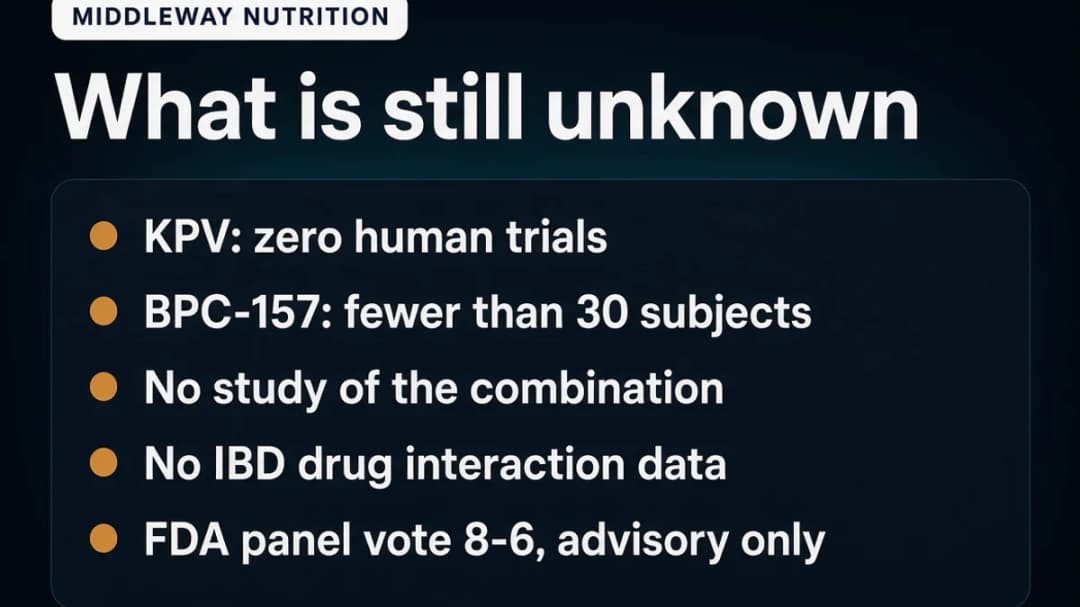 Warning card: KPV and BPC-157 unknowns for gut use