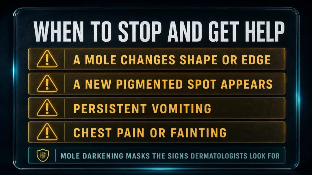 Card: when to stop melanotan and seek help