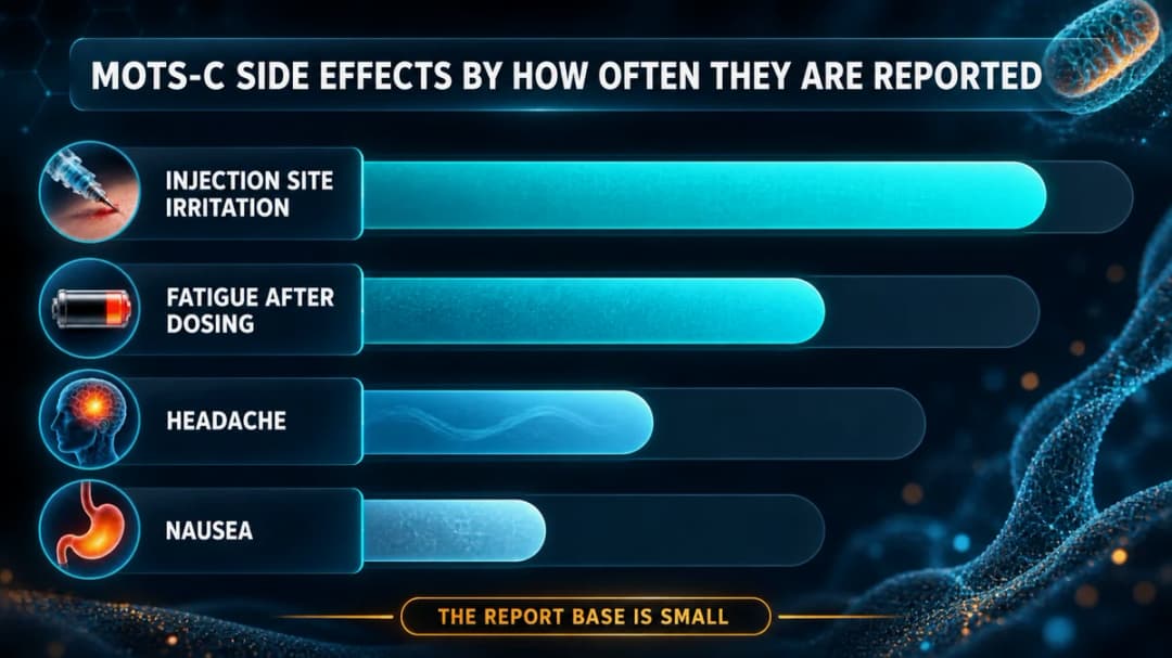 Chart: MOTS-c side effects by how often they are reported