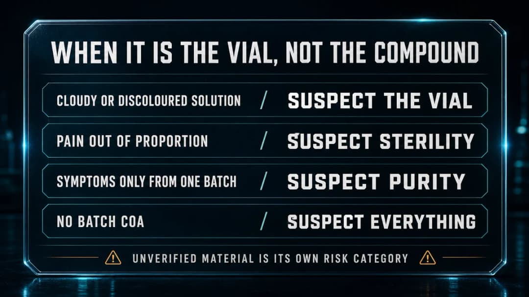 Card: when the problem is the vial, not the compound