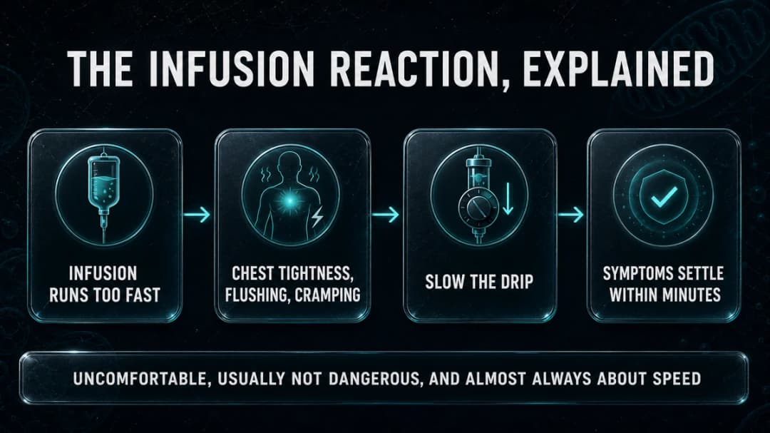 Diagram: the NAD+ infusion reaction explained
