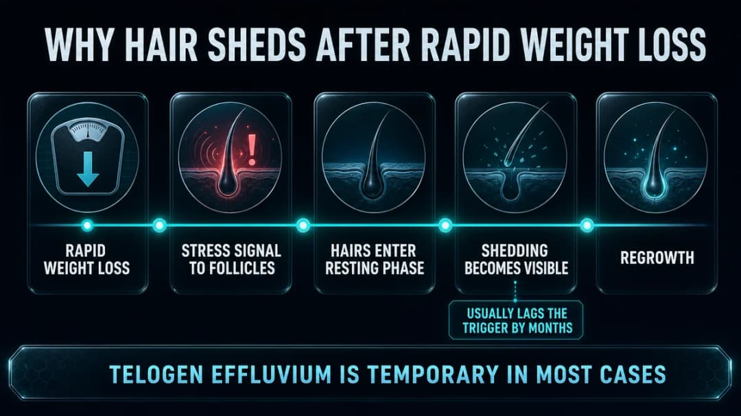Timeline: why hair sheds after rapid weight loss