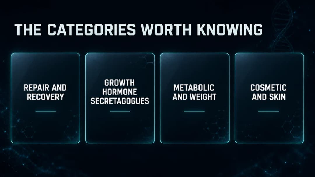 Category map: the peptide categories worth knowing