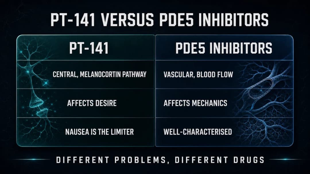 Comparison: PT-141 versus PDE5 inhibitors