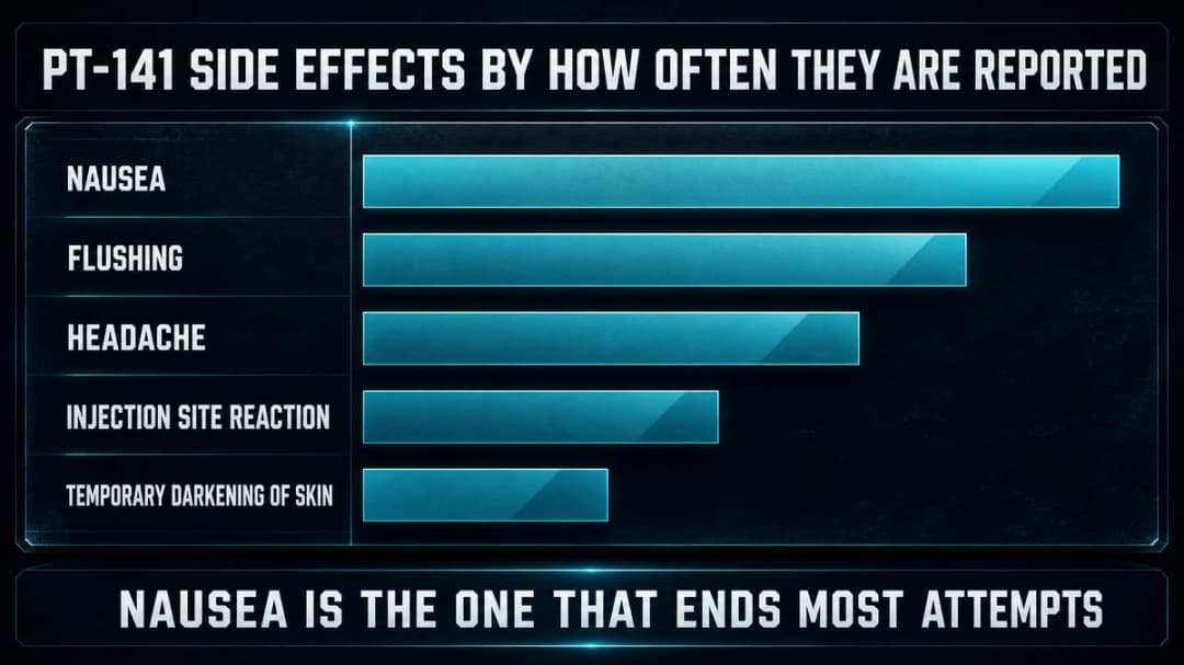 Chart: PT-141 side effects by how often they are reported