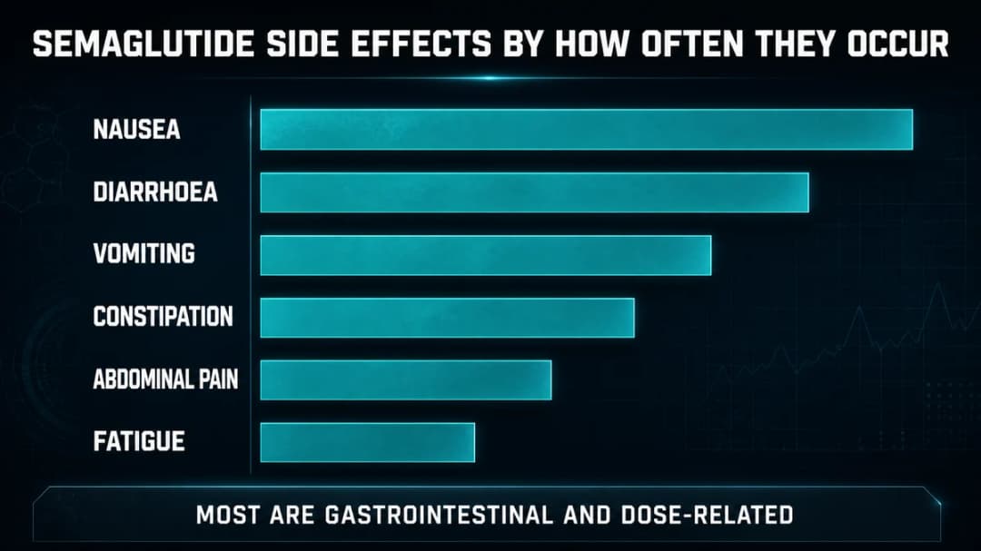 Chart: semaglutide side effects by how often they occur