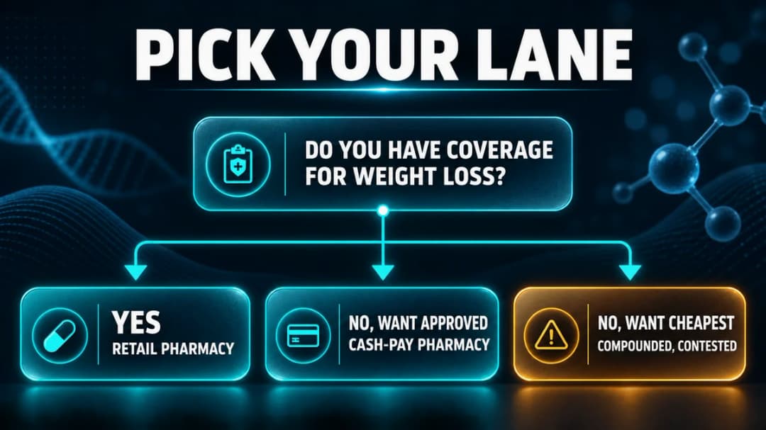 Diagram: deciding which semaglutide buying lane fits you