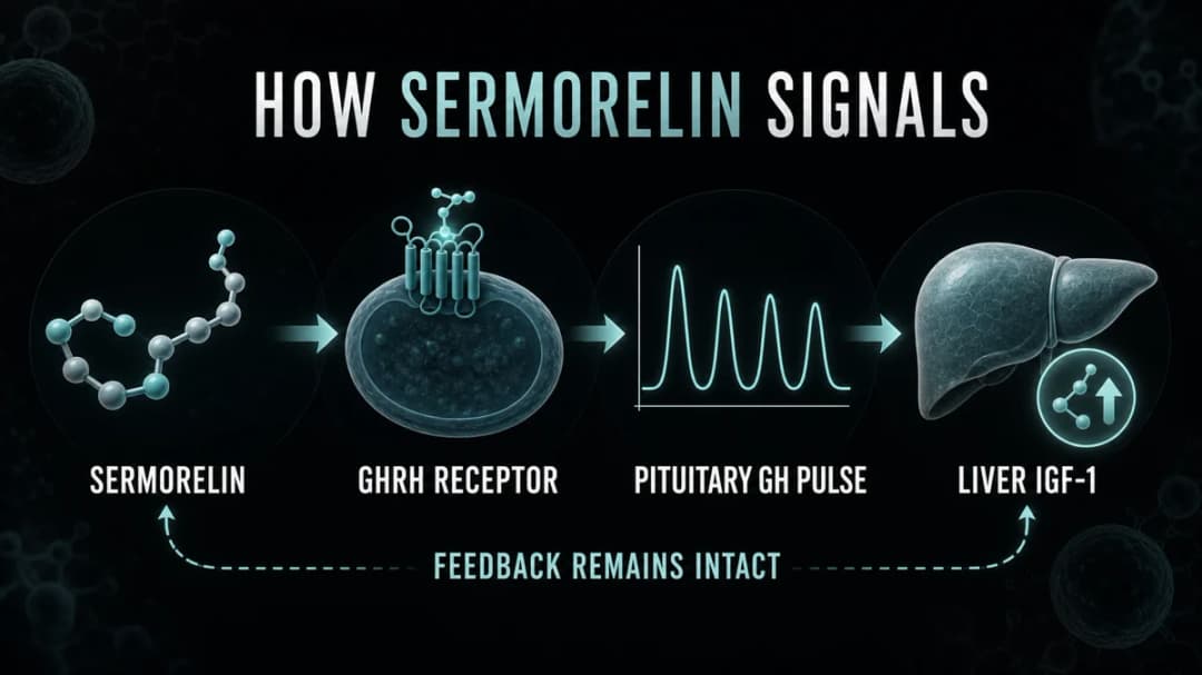 Sermorelin: Mechanism of action diagram