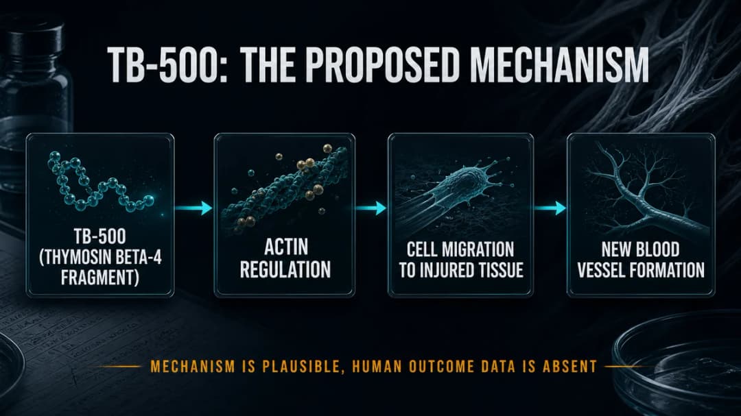Diagram: the proposed TB-500 mechanism