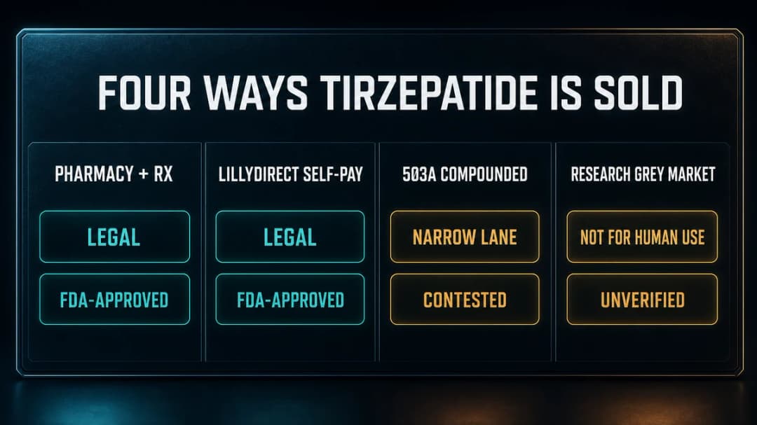 Comparison: the four ways tirzepatide is sold and which are legal