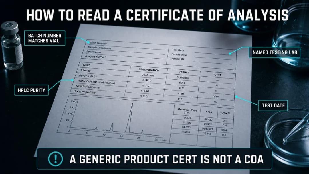 Diagram: how to read a certificate of analysis