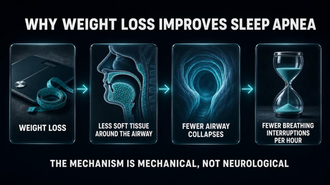 Diagram: why weight loss improves sleep apnea
