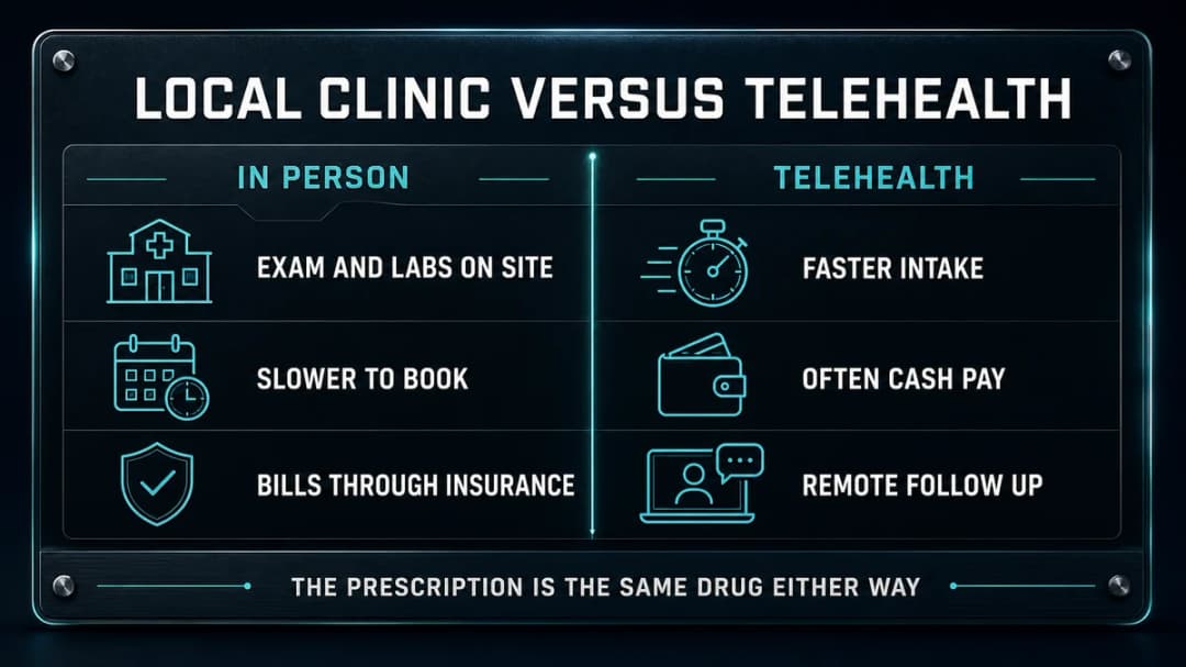 Comparison: local clinic versus telehealth for tirzepatide