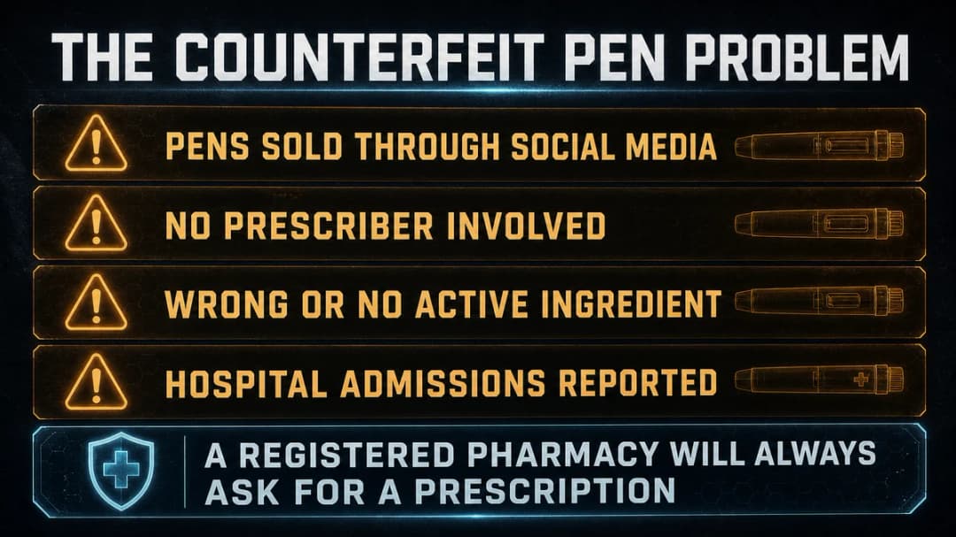Card: the counterfeit weight loss pen problem