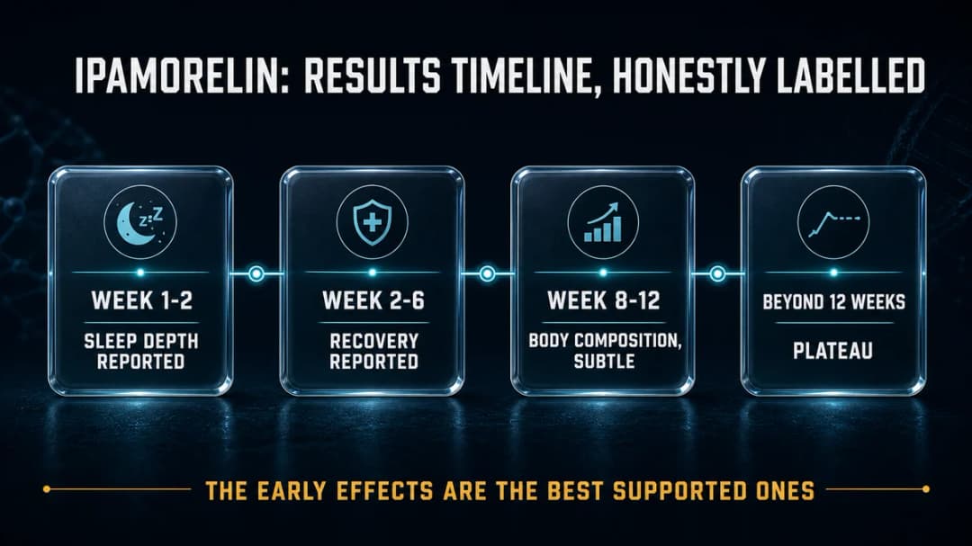 Timeline: ipamorelin results, honestly labelled